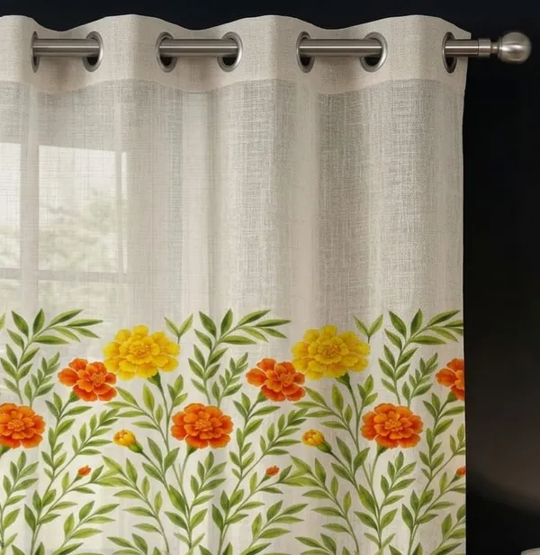 Sheer_Floral_Print_Eyelet_Curtain