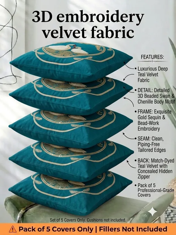 Velvet_Decorative_Swan_Embroidered_Cushion_Covers_Set_Of_5