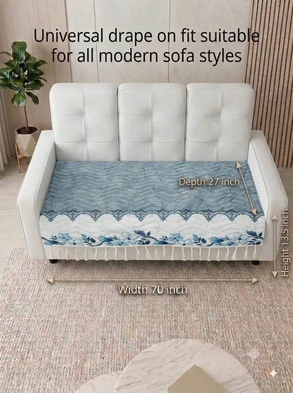 Blue_Quilted_Floral_Print_Single_Sofa_Seat_Cover