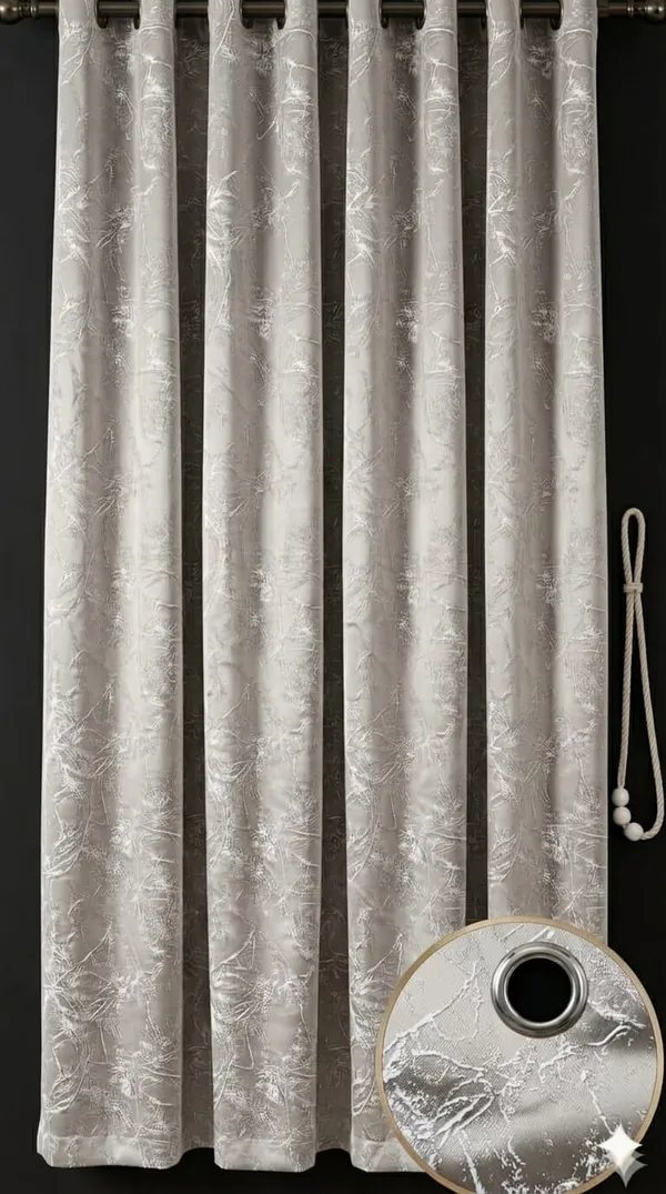 Fabric_Modern_Textured_Silver_Grommet_Window_Curtain