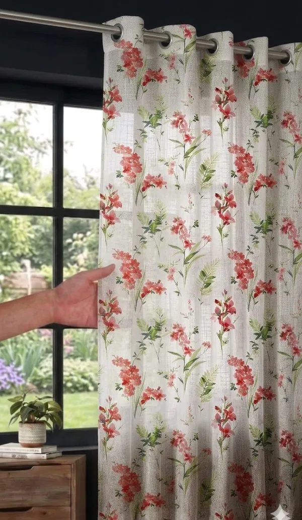 White_Floral_Print_Eyelet_Window_Curtains