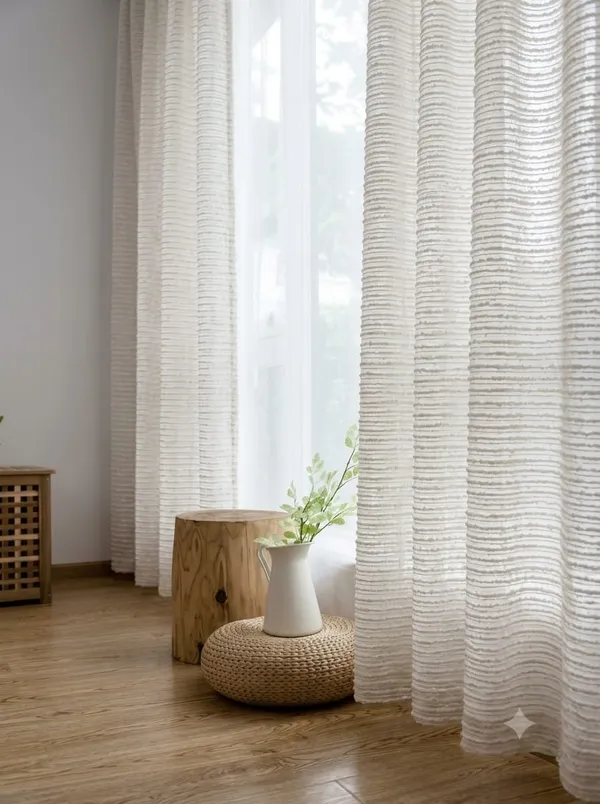 White_Sheer_Textured_Stripe_Curtain