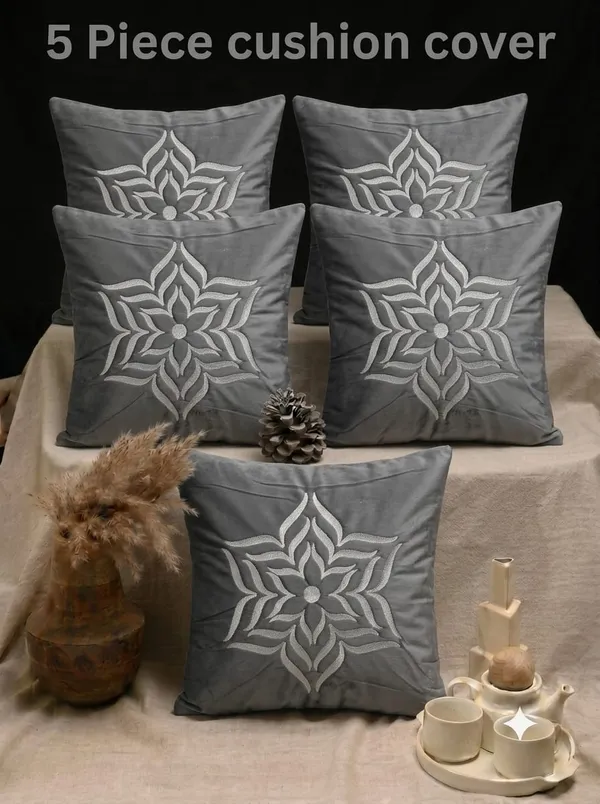 Grey_Embroidered_Floral_Cushion_Cover_Set