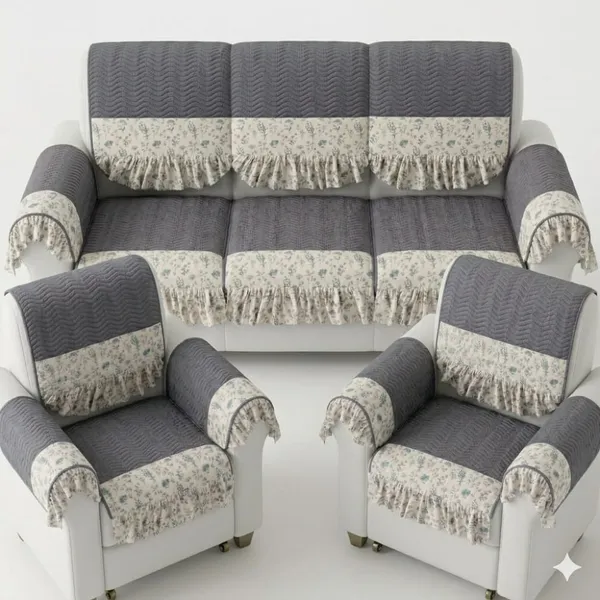 Grey_Velvet_Quilted_Floral_Sofa_Cover_Set