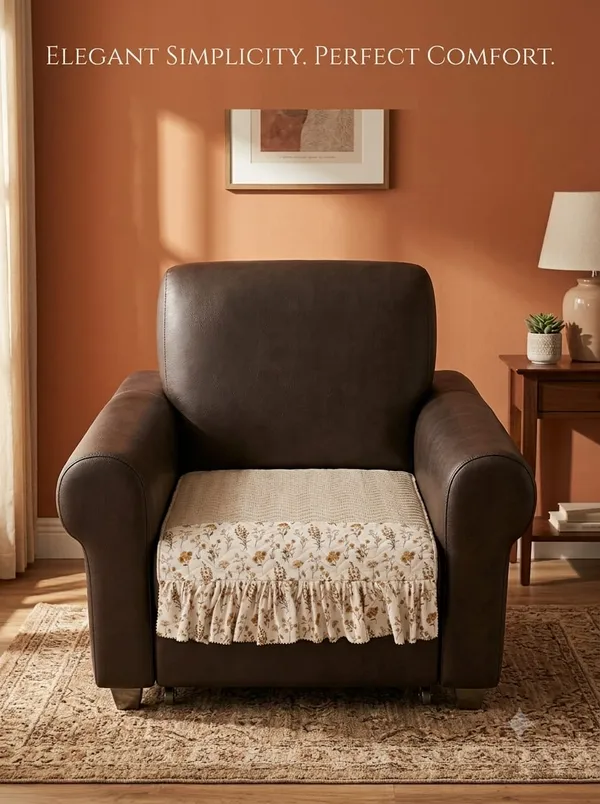 Fabric_Floral_Print_Recliner_Chair_Seat_Cover