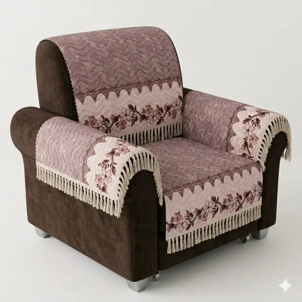 Quilted_Floral_Print_Single_Seater_Sofa_Cover