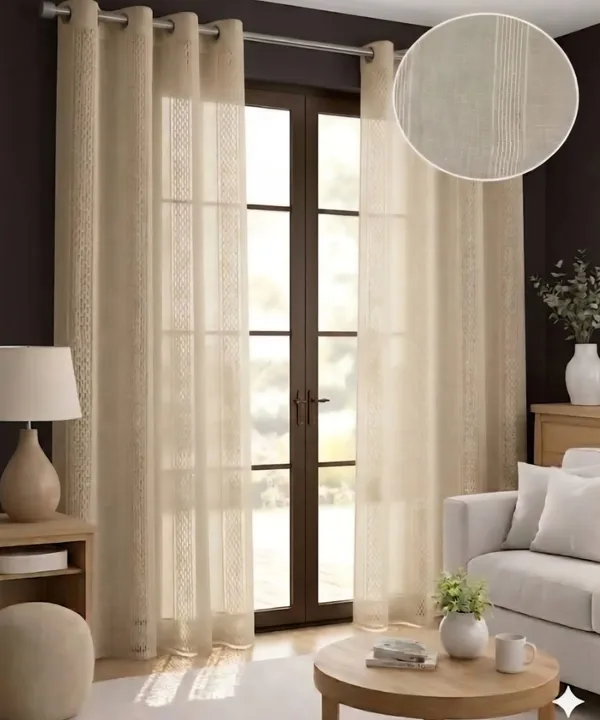 Beige_Textured_Stripe_Sheer_Curtains