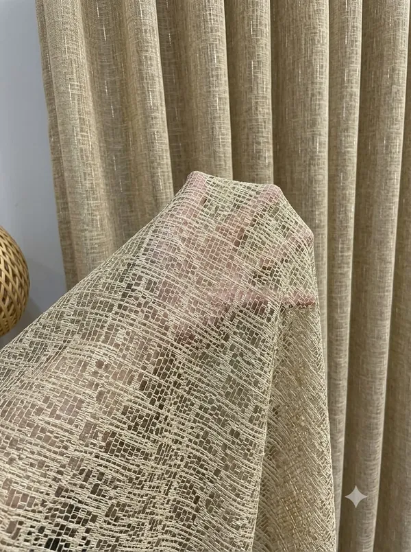 Polyester_Textured_Gold_Sheer_Curtain_Fabric