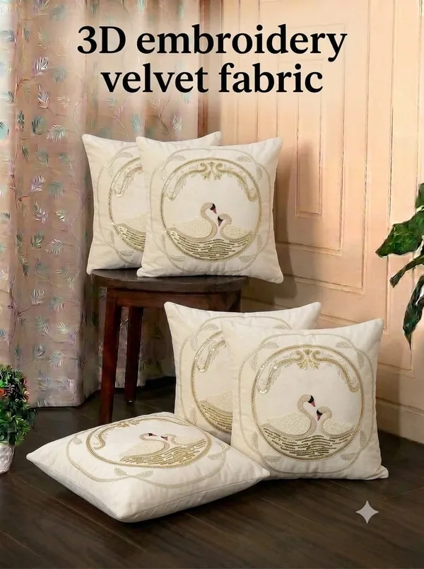 Velvet_Embroidered_Swan_Cushion_Covers_Pack_Of_5