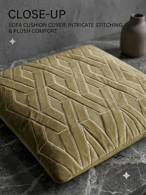 Olive_Geometric_Pattern_Decorative_Cushion_Cover
