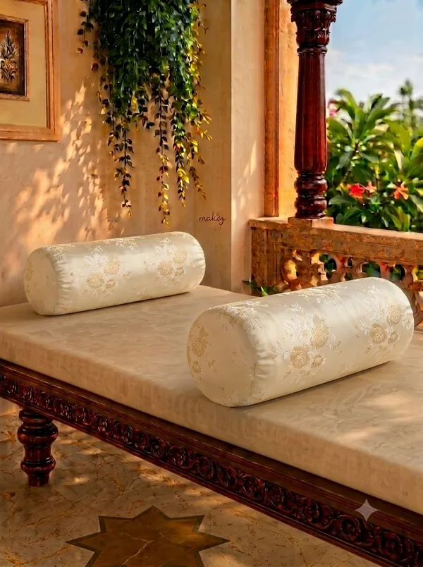 Cream_Floral_Print_Bolster_Cushion_Covers_Pack_Of_2