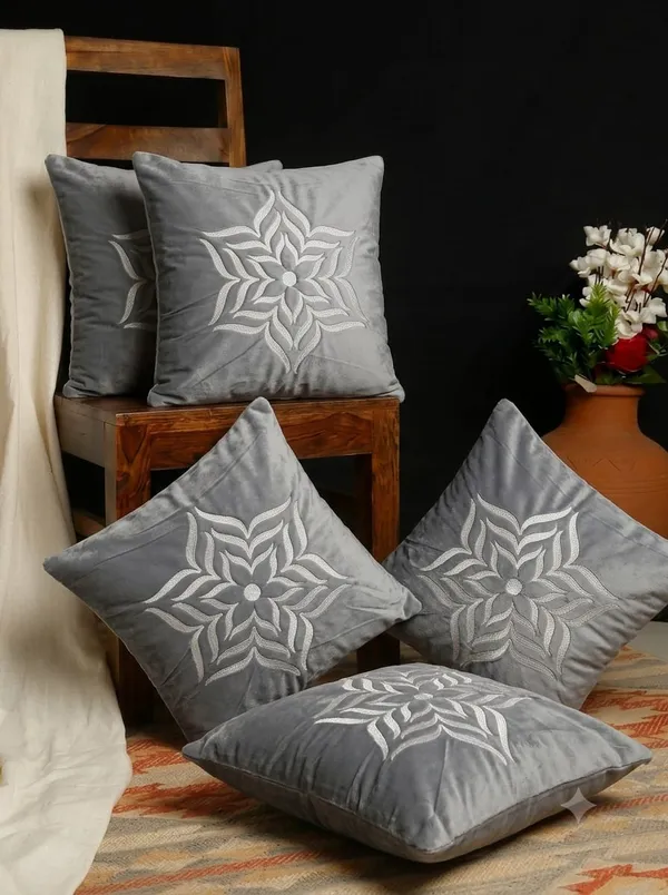 Grey_Embroidered_Floral_Cushion_Cover_Set