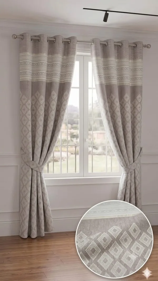 Grey_Geometric_Pattern_Eyelet_Curtain_Pair