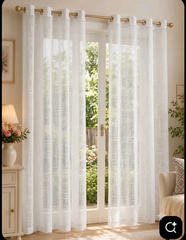 White_Sheer_Textured_Window_Curtain