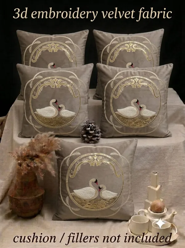 Grey_Velvet_Embroidered_Set_Of_5_Cushion_Covers