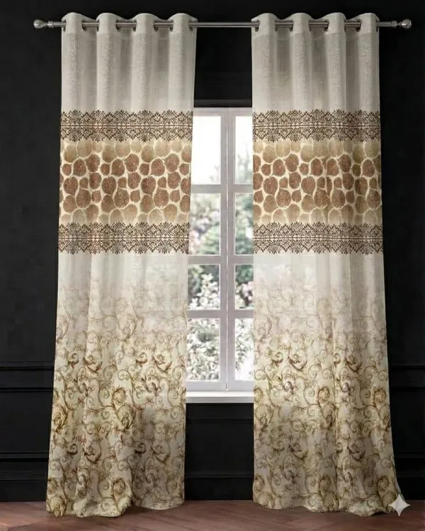 Cream_Printed_Floral_Pattern_Window_Curtains