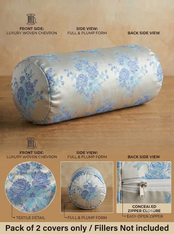 Jacquard_Floral_Print_Bolster_Pillow_Covers_Pack_Of_2