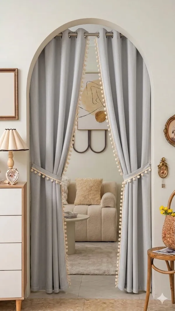 Linen_Bohemian_Solid_Pom_Pom_Curtain