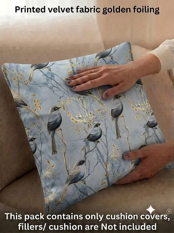 Velvet_Bird_Print_Cushion_Cover_Set_Of_5