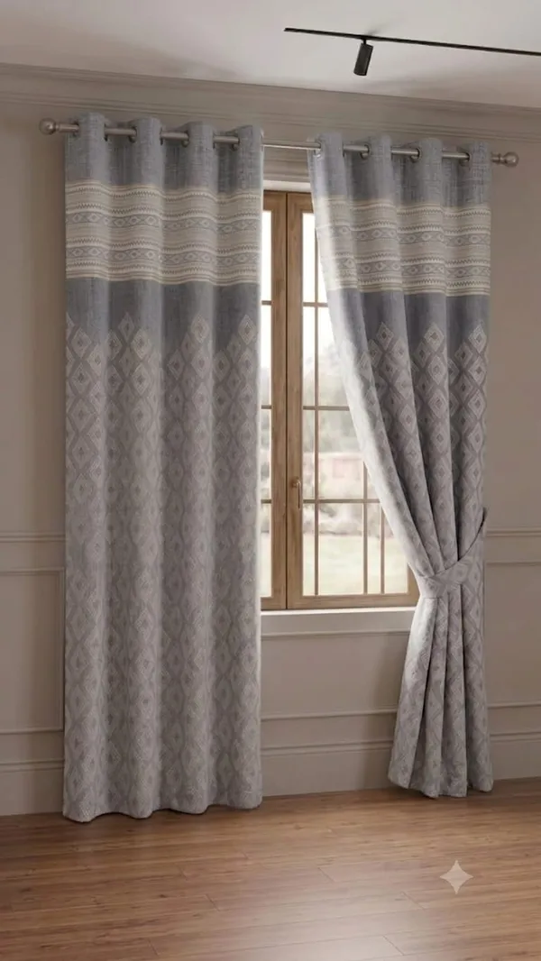 Grey_Geometric_Pattern_Eyelet_Window_Curtain