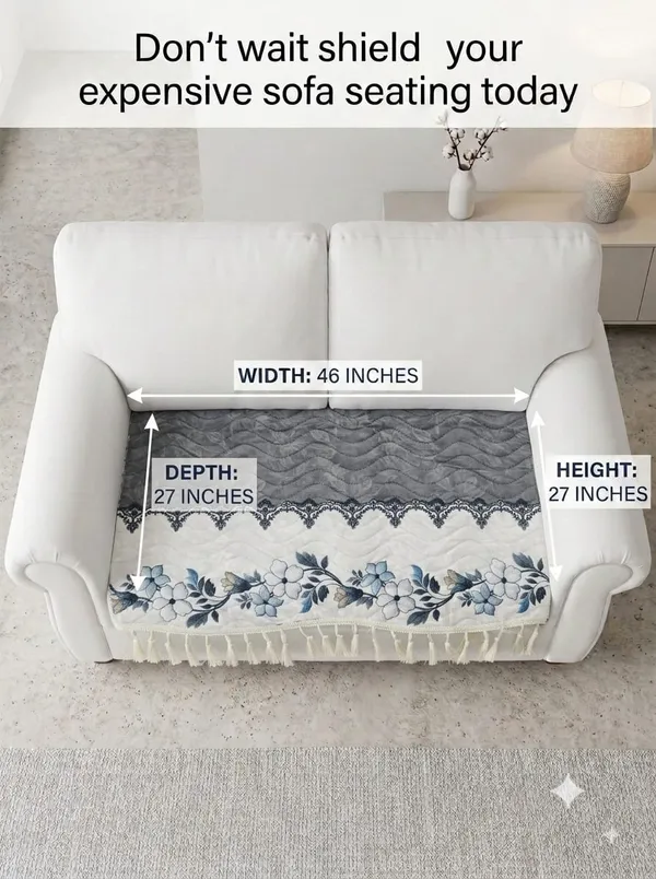 Fabric_Floral_Print_Quilted_Single_Sofa_Seat_Cover