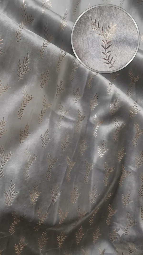Grey_Embroidered_Leaf_Pattern_Curtain