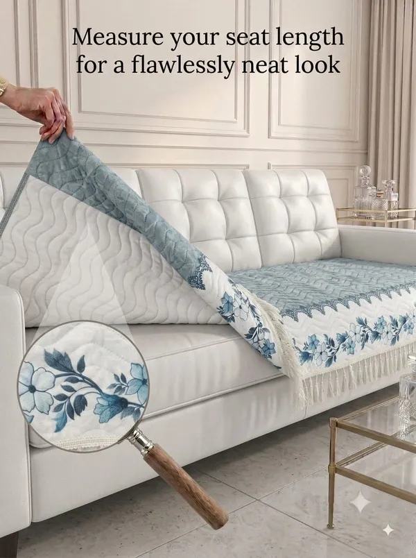 Blue_Quilted_Floral_Print_Single_Sofa_Seat_Cover