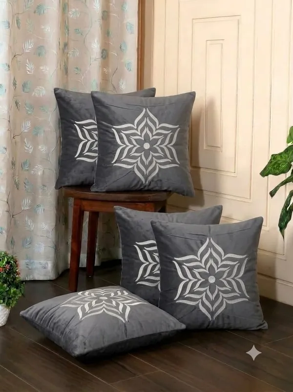 Grey_Embroidered_Floral_Cushion_Cover_Set