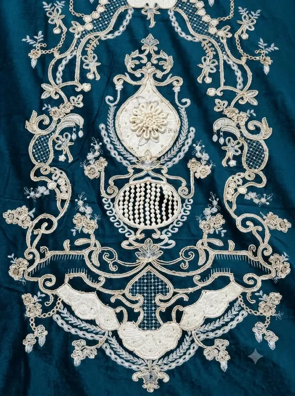 Teal_Velvet_Embroidered_Suit_Fabric_for_Women