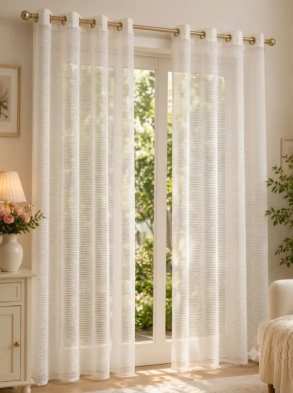 White_Sheer_Textured_Stripe_Curtain