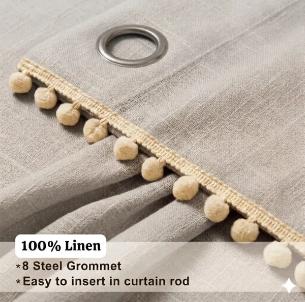Linen_Bohemian_Solid_Pom_Pom_Curtain