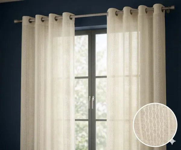 Ivory_Sheer_Textured_Grommet_Curtains