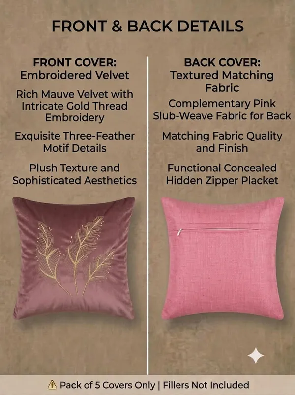Velvet_Embroidered_Feather_Pack_Of_5_Cushion_Covers