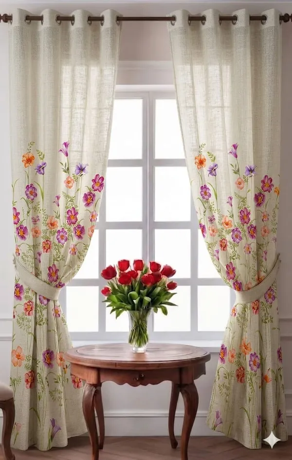 Sheer_Floral_Print_Eyelet_Window_Curtains