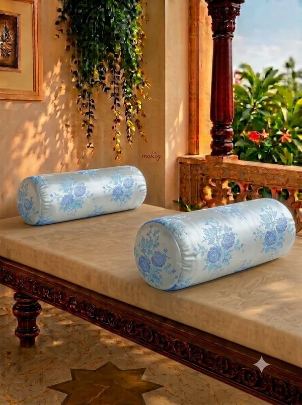 Jacquard_Floral_Print_Bolster_Pillow_Covers_Pack_Of_2