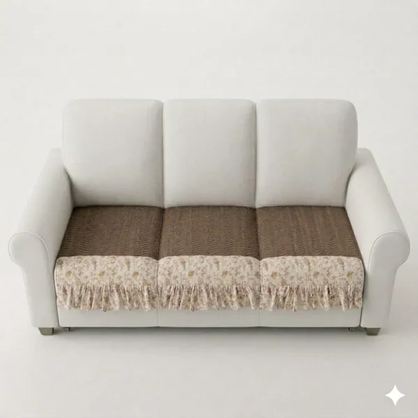 Fabric_Brown_Floral_Sofa_Seat_Cover_Set