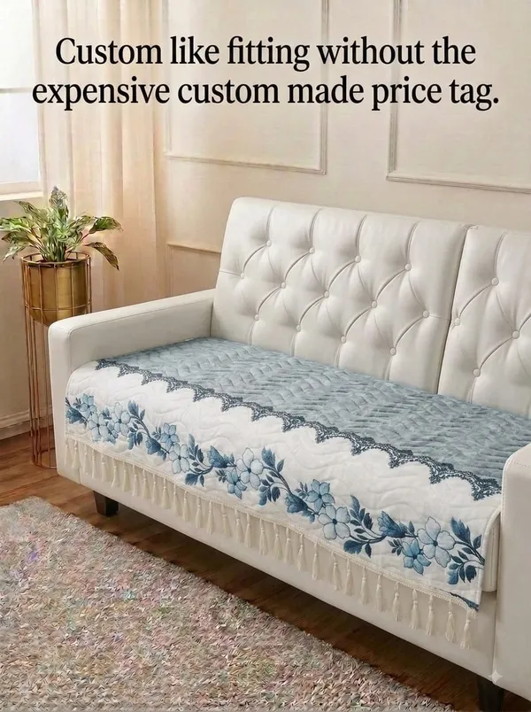Blue_Quilted_Floral_Print_Single_Sofa_Seat_Cover