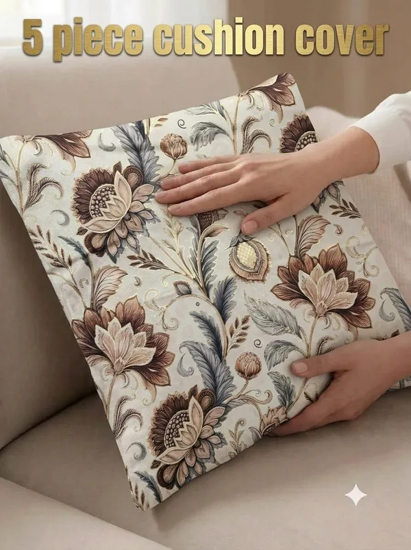 Fabric_Floral_Print_5_Piece_Cushion_Cover_Set