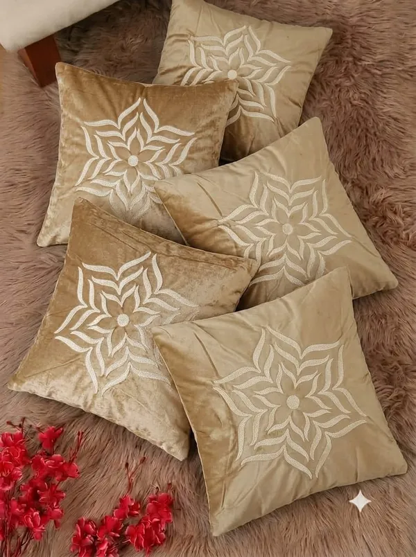 Beige_Embroidered_Floral_16x16_Inch_Cushion_Covers