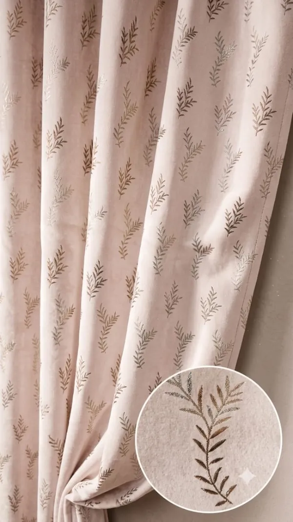 Pink_Floral_Print_Blackout_Curtain