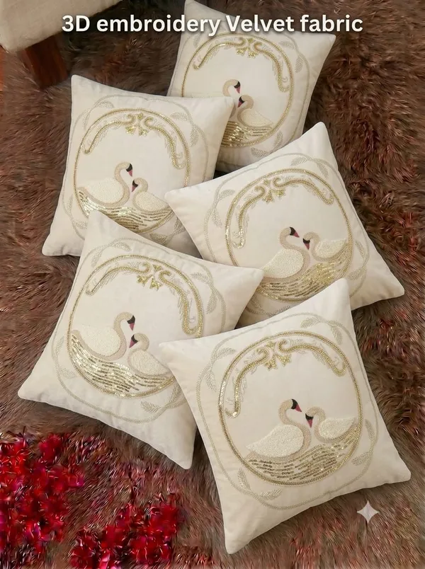 Velvet_Embroidered_Swan_Cushion_Covers_Pack_Of_5