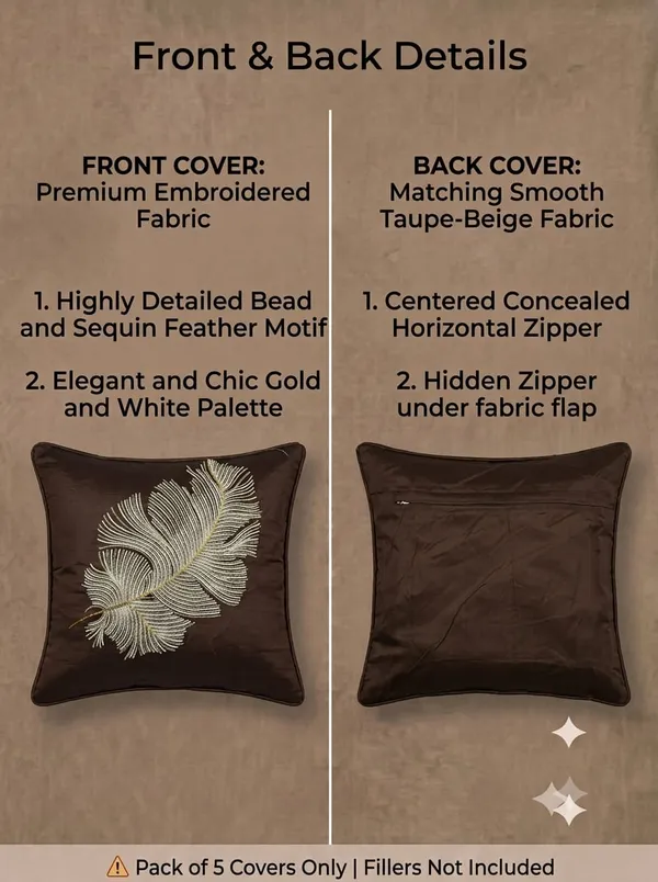 Brown_Embroidered_Feather_Pattern_Cushion_Cover