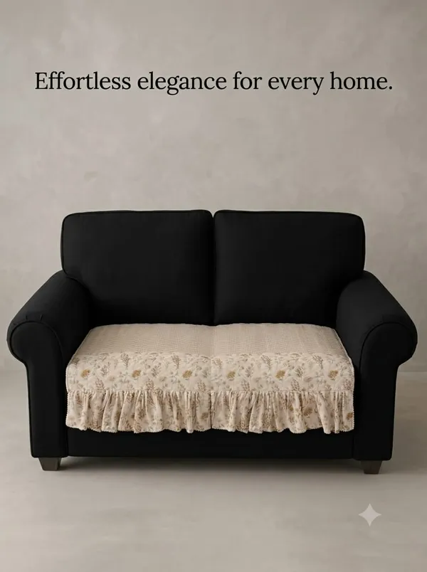 Fabric_Floral_Print_Ruffled_Sofa_Seat_Mat