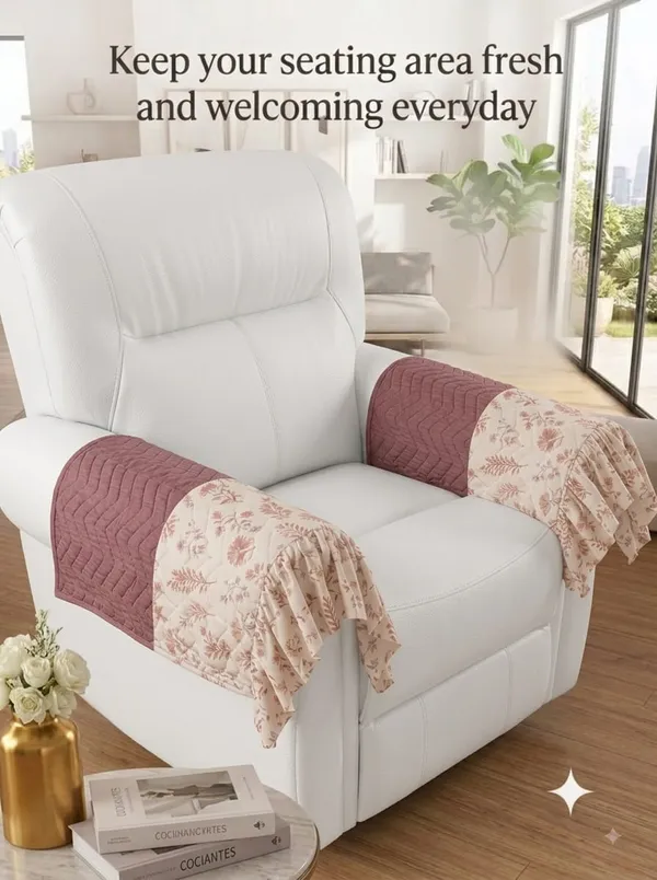 Quilted_Floral_Print_Single_Seater_Sofa_Cover