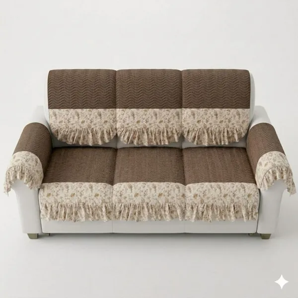 Brown_Velvet_Quilted_Floral_Print_Sofa_Slipcover