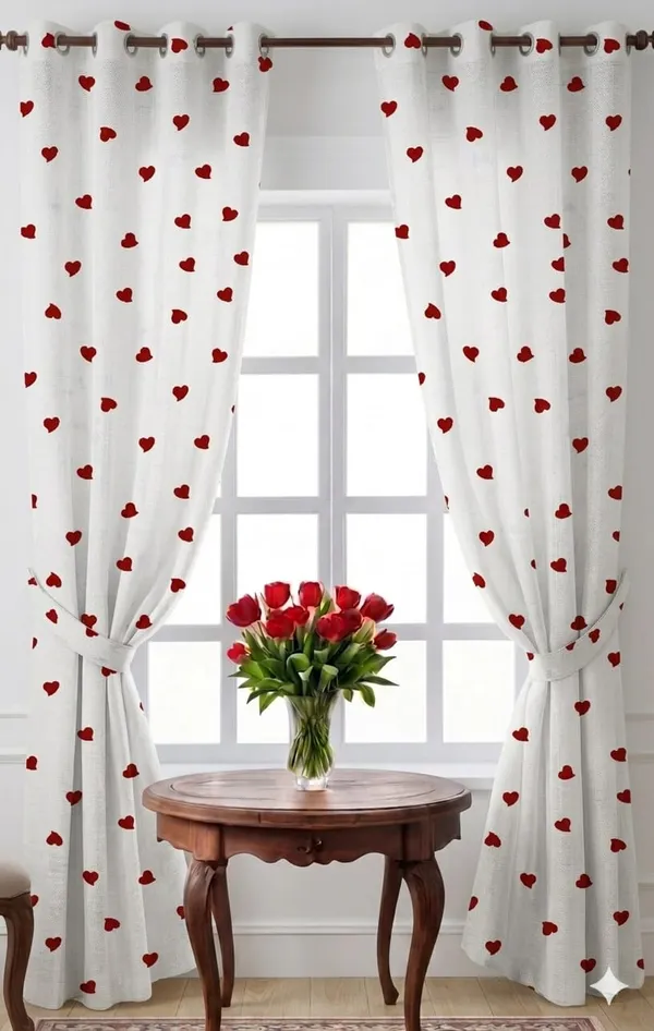 Fabric_Romantic_Heart_Print_Curtain