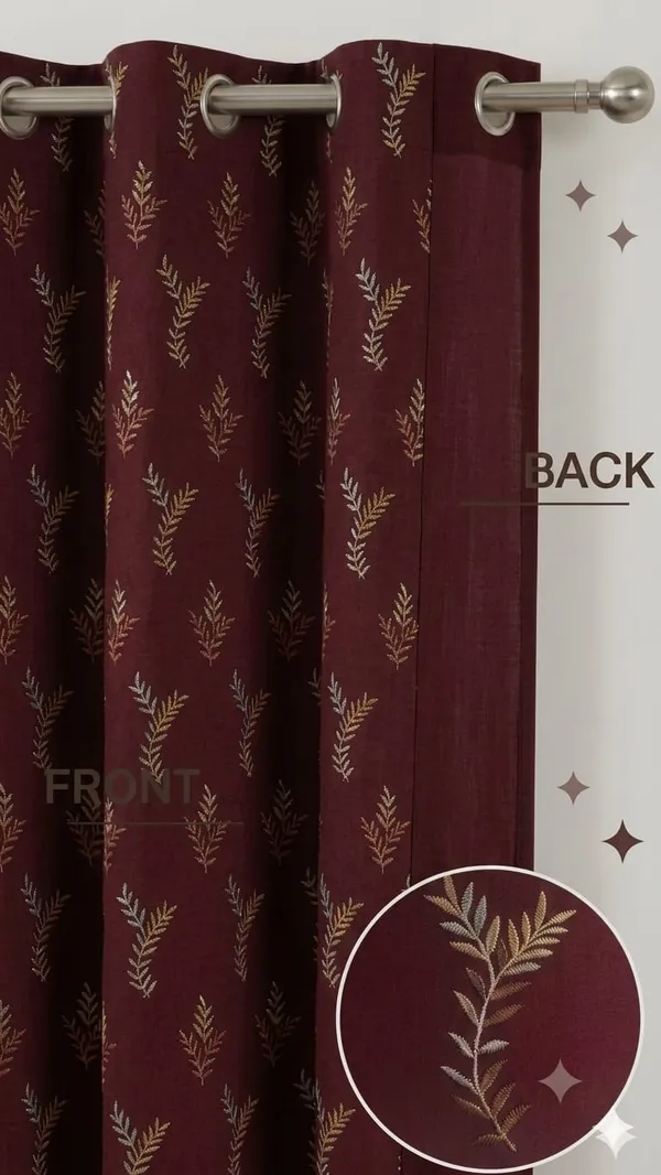 Fabric_Contemporary_Leaf_Pattern_Eyelet_Curtains
