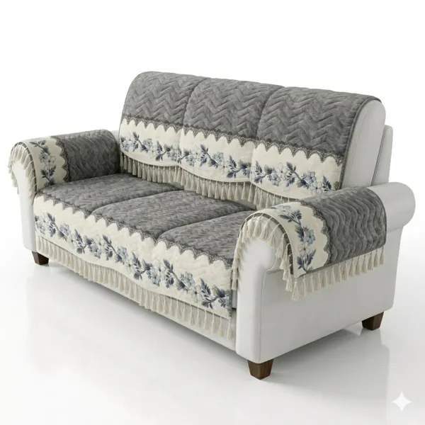 Grey_Plush_Quilted_Floral_Sofa_Cover