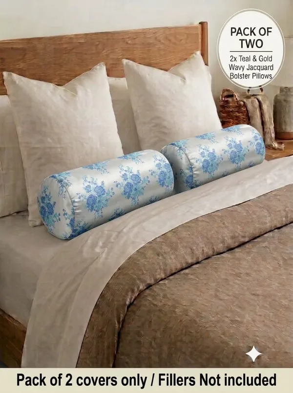 Jacquard_Floral_Print_Bolster_Pillow_Covers_Pack_Of_2