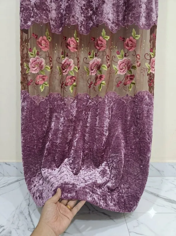 Purple_Floral_Print_Window_Curtain